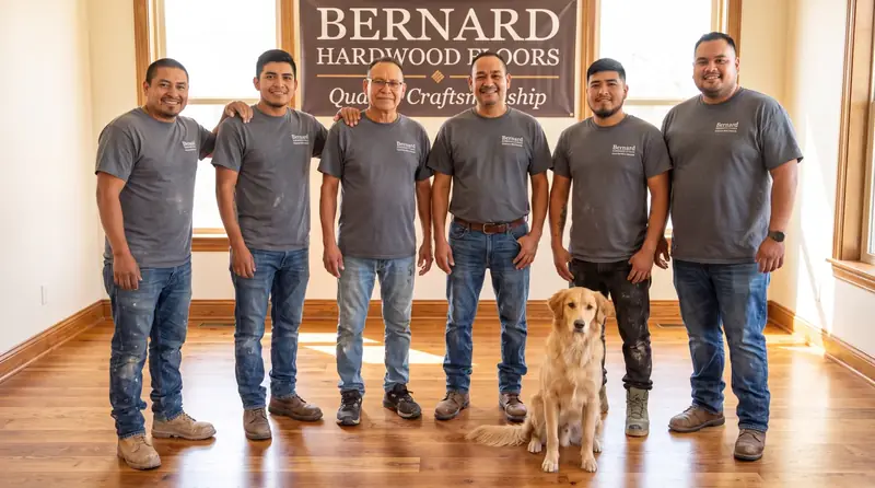 The Bernard Hardwood Floors team that provides hardwood flooring services across DFW